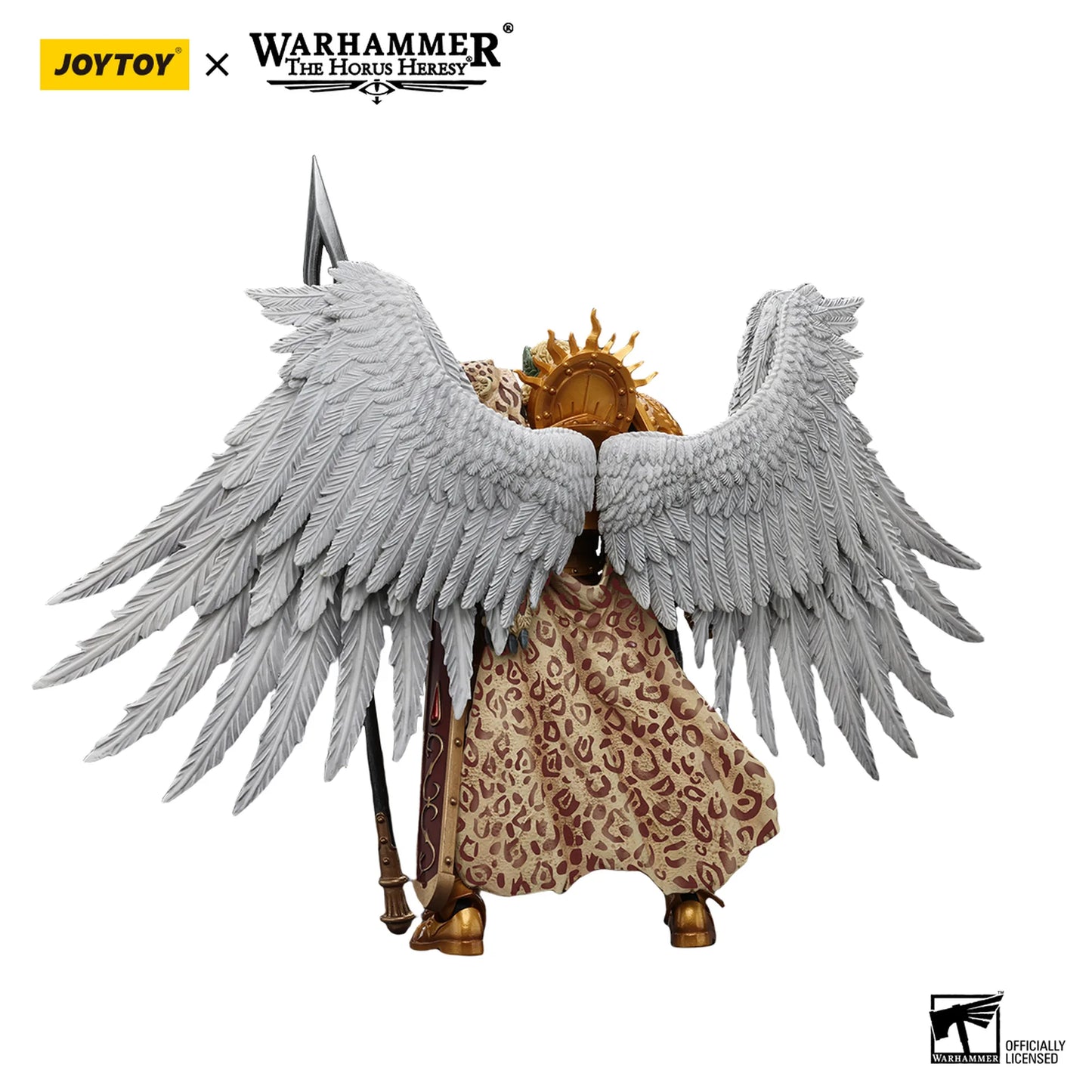 Warhammer figurine with large wings and ornate clothing on a white background, featuring JoyToy and Warhammer logos.