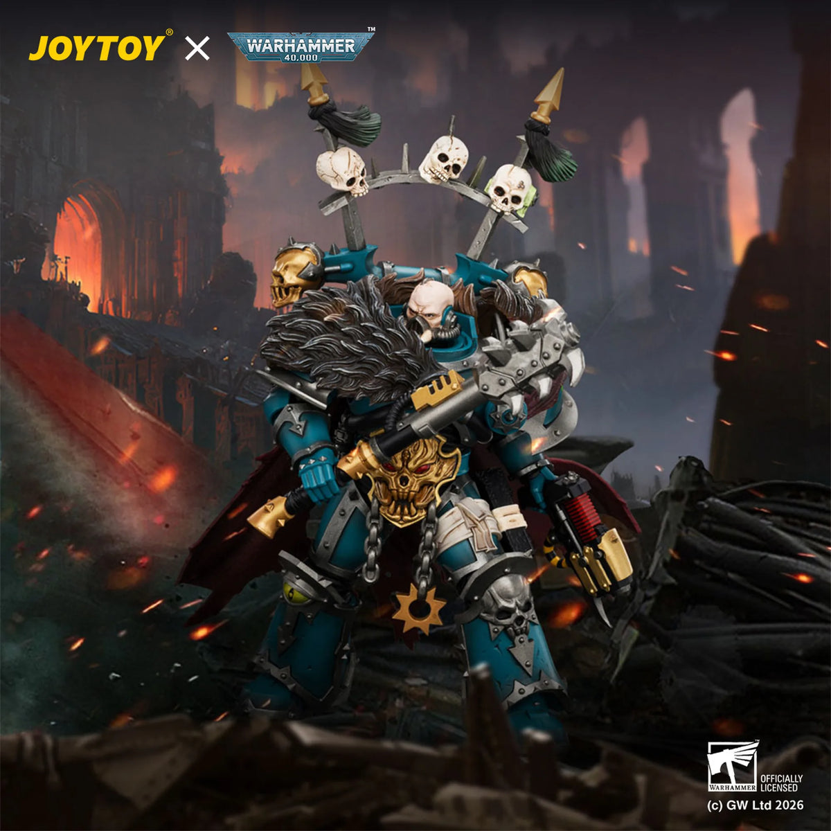 Alpha Legion Chaos Lord with Plasma Pistol and Accursed Weapon