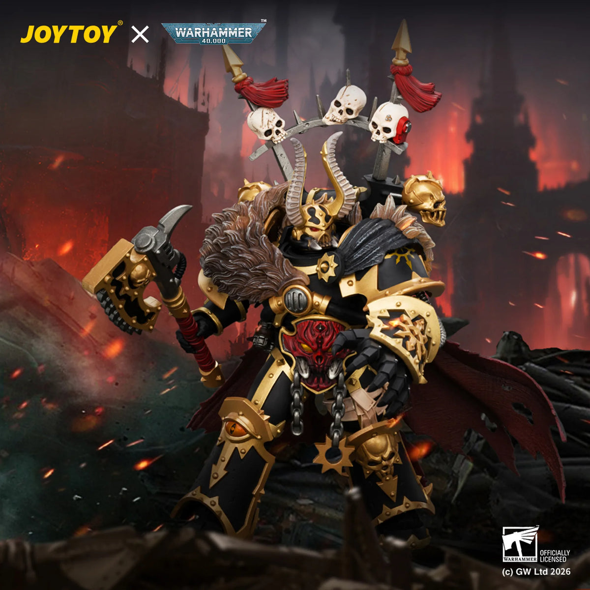 Black Legion Chaos Lord with Power Fist, Plasma Pistol and Astartes Chainblade