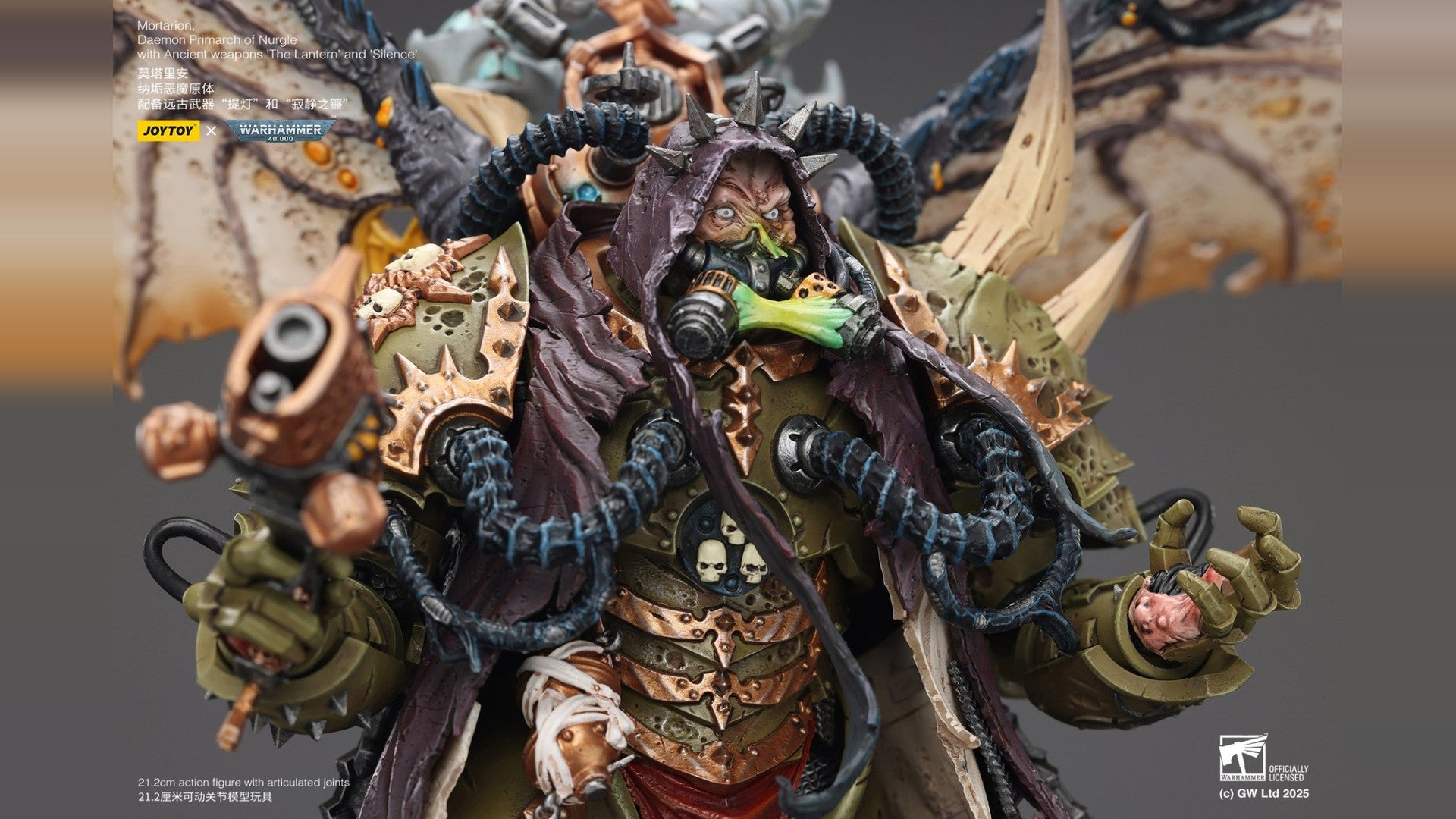 Detailed figurine with intricate design and armor on a neutral background