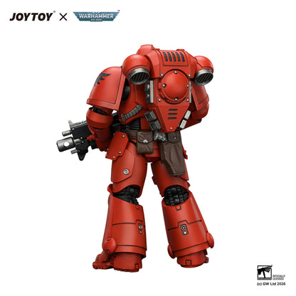 Red robot figure with JOYTOY and Warhammer branding on a white background