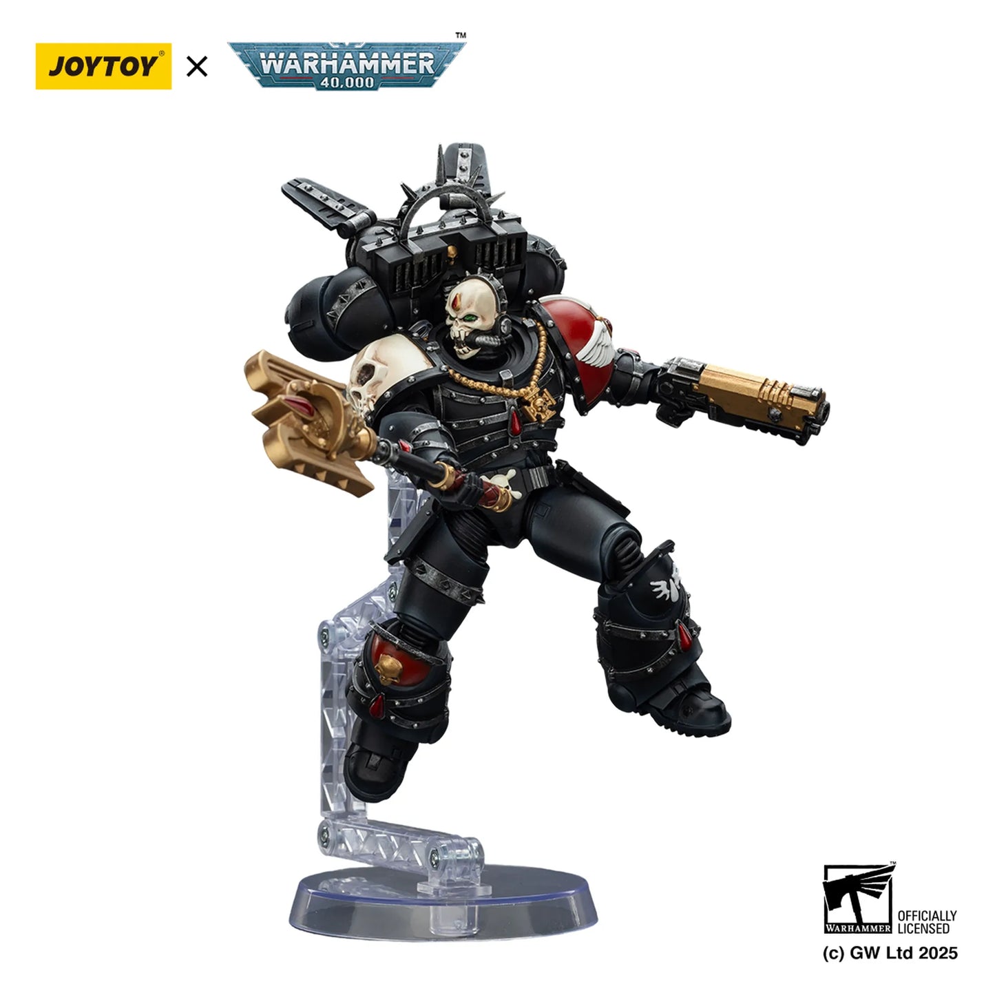 Blood Angels Lemartes con retropropulsor, báculo sangriento y pistola bólter absolvedora