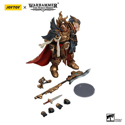 Warhammer figurine with accessories on a white background, featuring JoyToy branding.