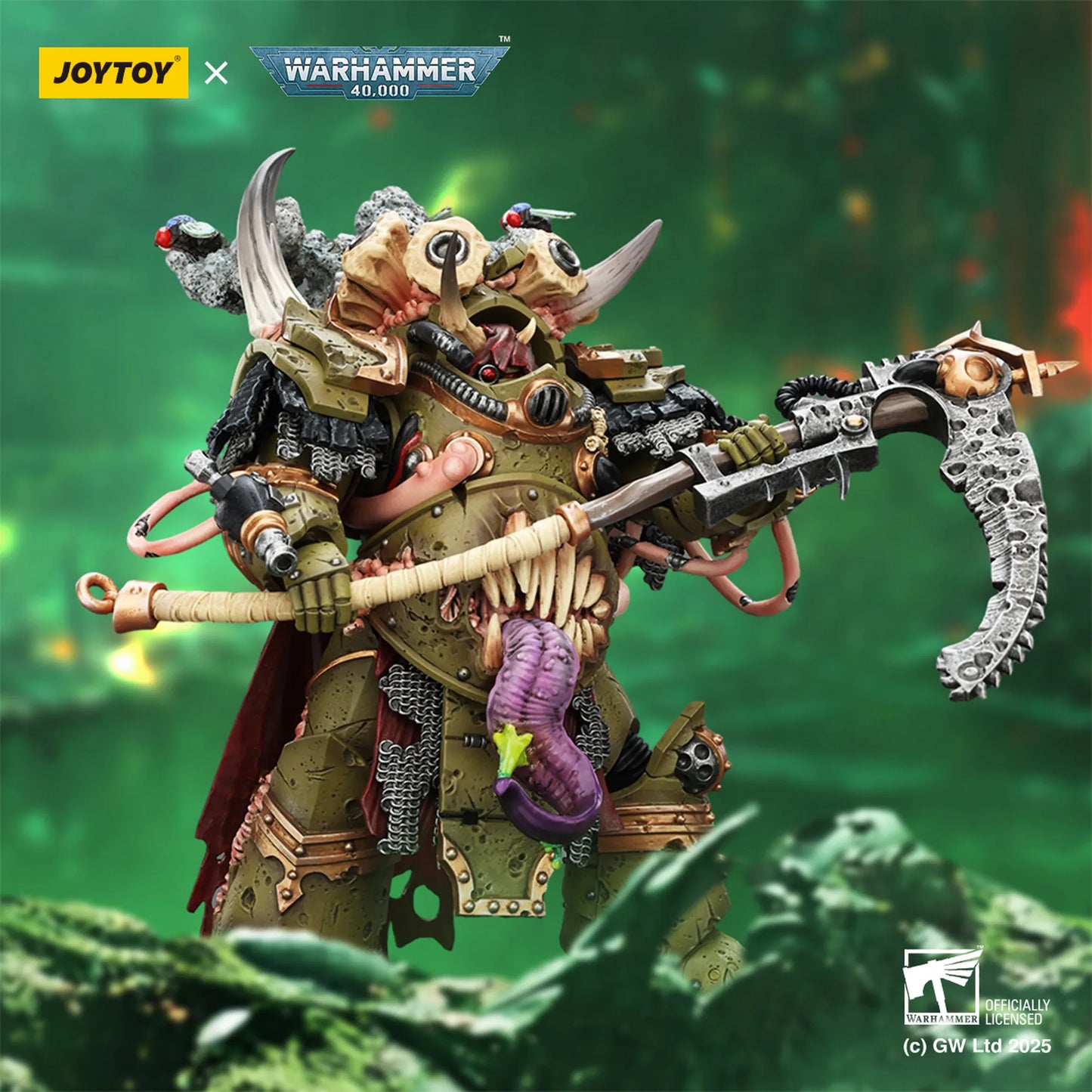 Death Guard Deathshroud Terminator Champion with Manreaper and Plaguespurter Gauntlets