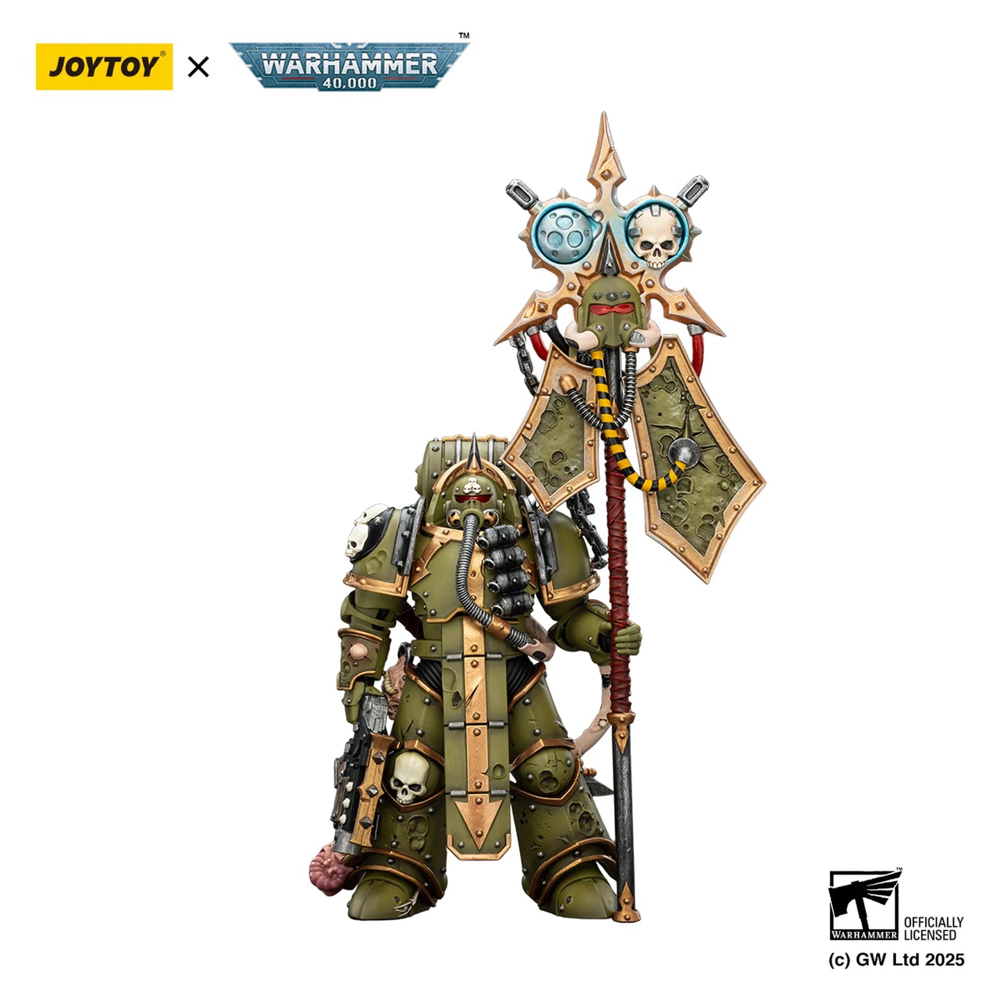 Death Guard Plague Marine Icon Bearer with Boltgun and Plague knife