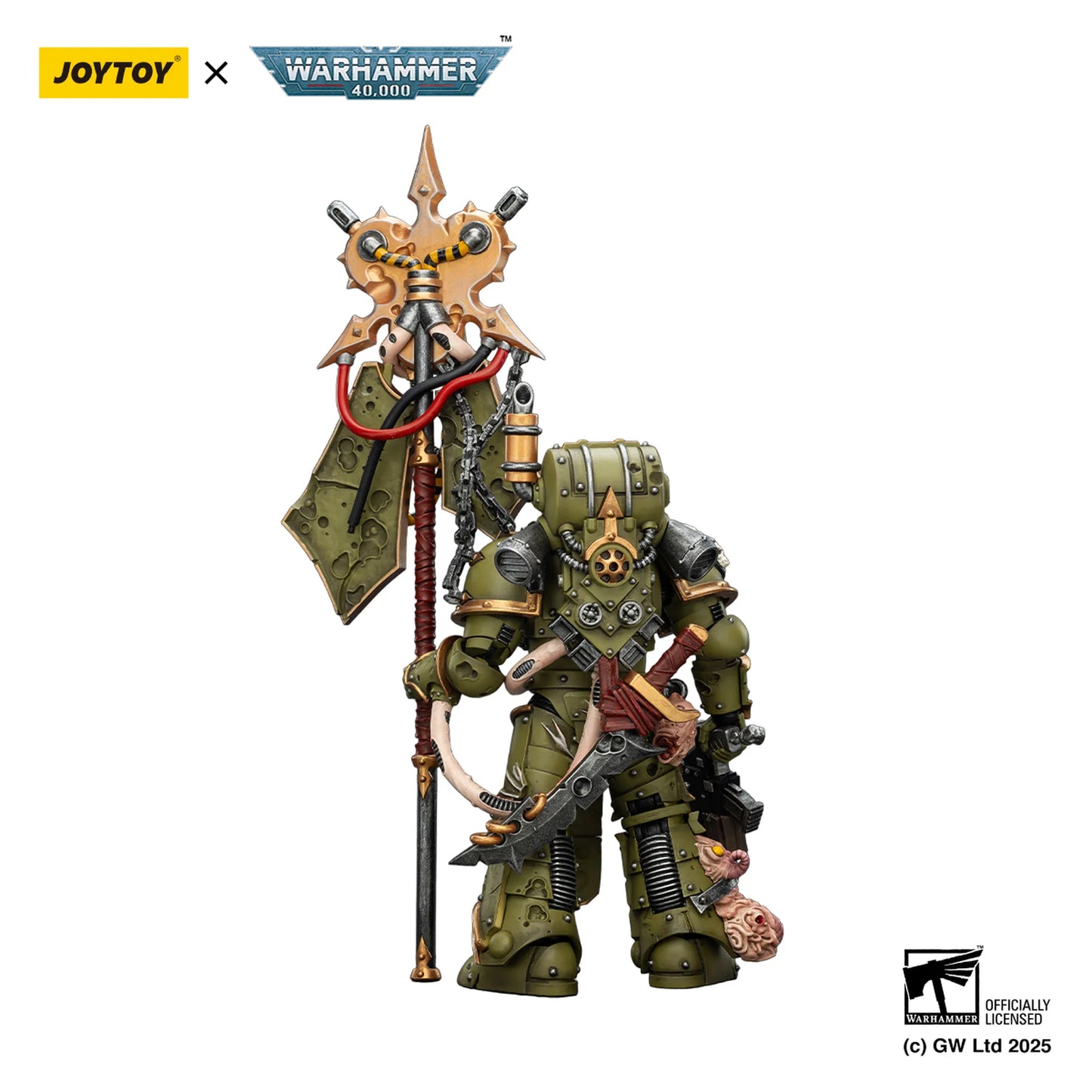 Death Guard Plague Marine Icon Bearer with Boltgun and Plague knife