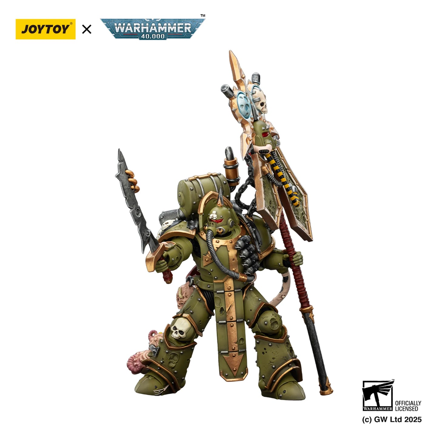 Death Guard Plague Marine Icon Bearer with Boltgun and Plague knife