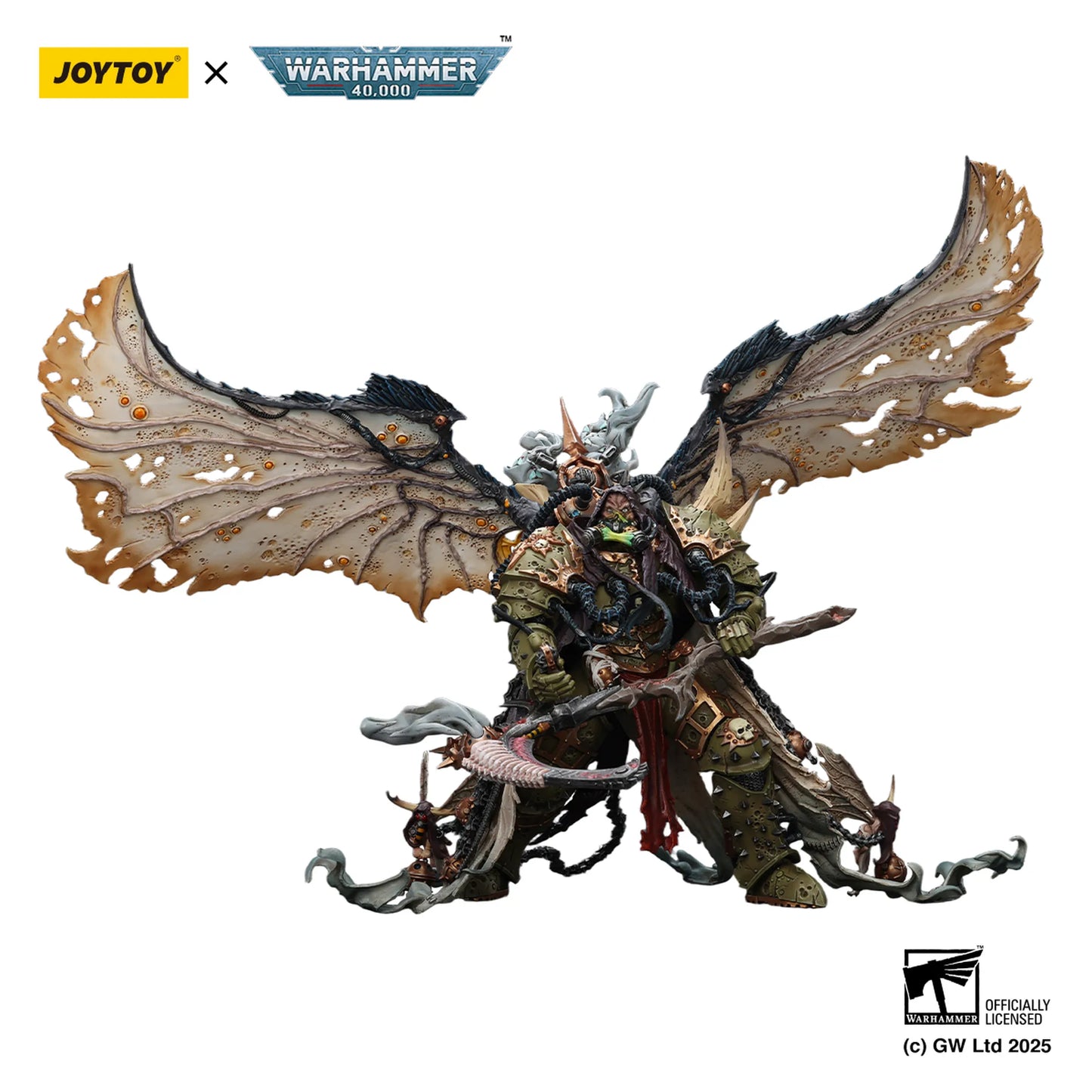 Warhammer figurine with a dragon, featuring Joytoy and Warhammer logos.