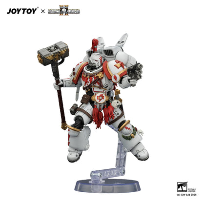 Toy figure with armor and weapon on a white background, featuring JOYTOY branding.
