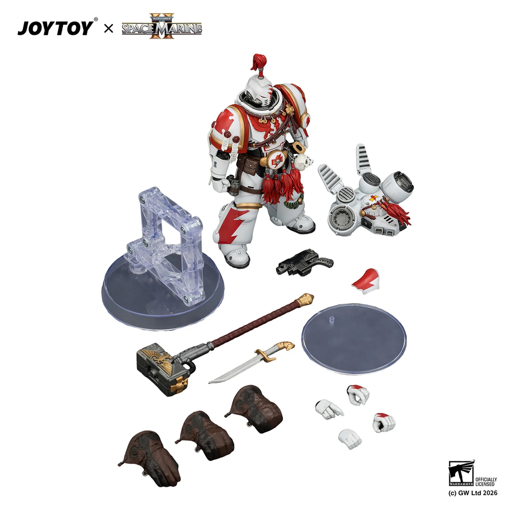 JOYTOY figurine set with various accessories on a white background
