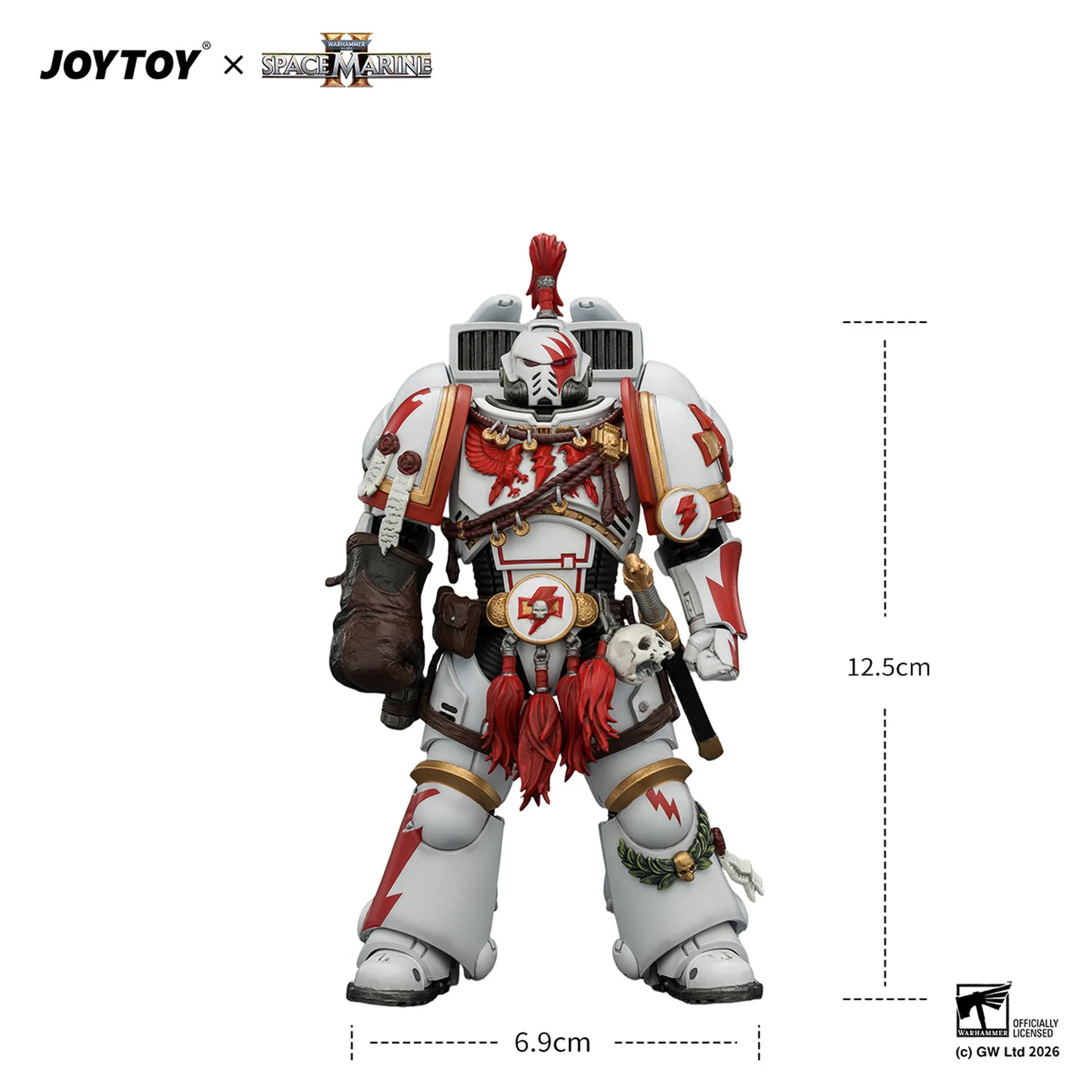 Toy figure with measurements on a white background, featuring JOYTOY branding.