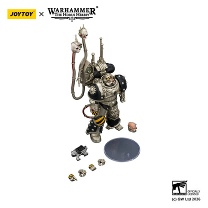 Toy figure with parts on a white background, featuring Joytoy and Warhammer branding.
