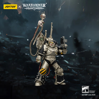 Toy figure of a character from 'The Horus Heresy' with JOYTOY branding on a dark, space-themed background.