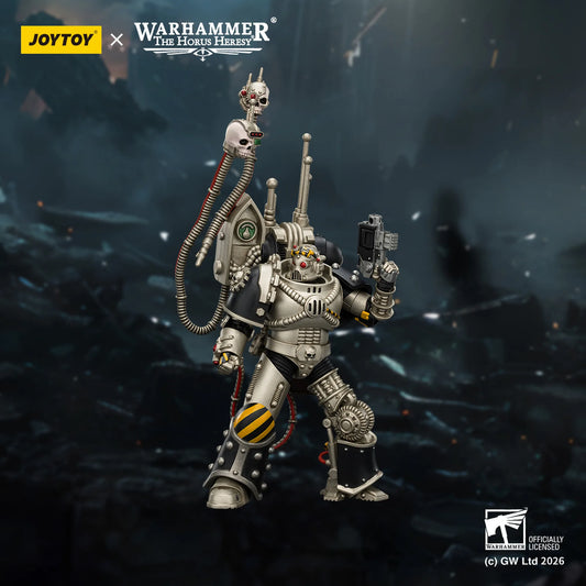 Toy figure of a character from 'The Horus Heresy' with JOYTOY branding on a dark, space-themed background.
