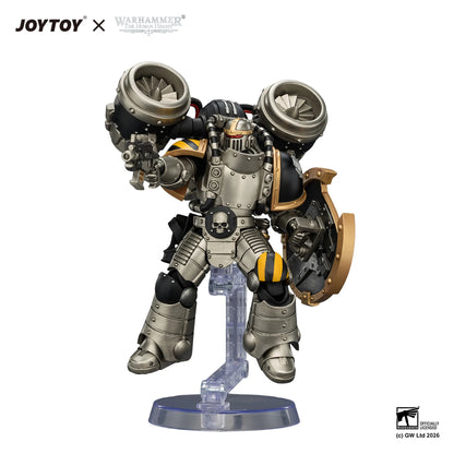 Iron Warriors MkII Assault Legionary 1 with Bolt pistol, Chain axe & Combat shield