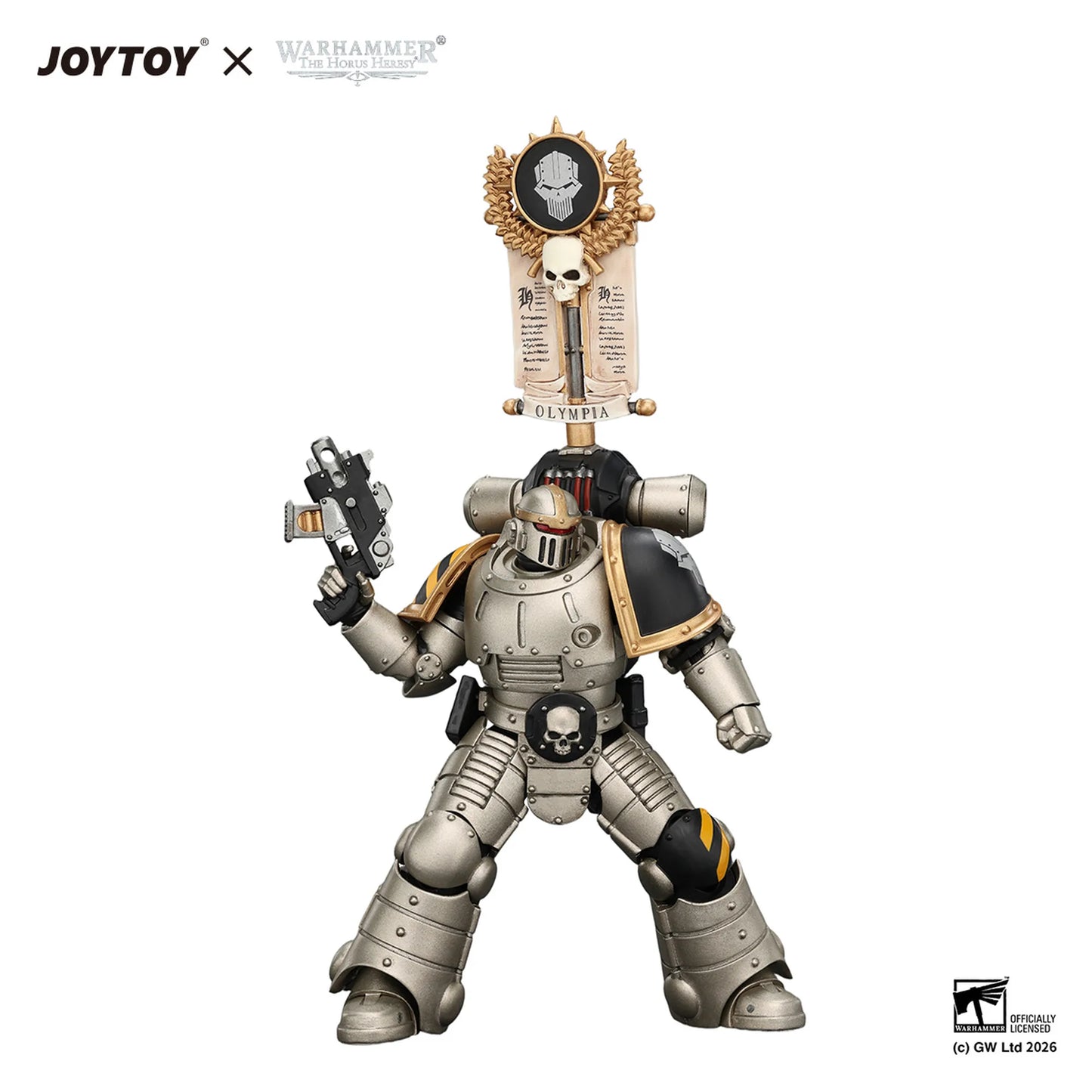 Iron Warriors MkII Legionary 1 with Vexilla, Bolter and Bolt Pistol
