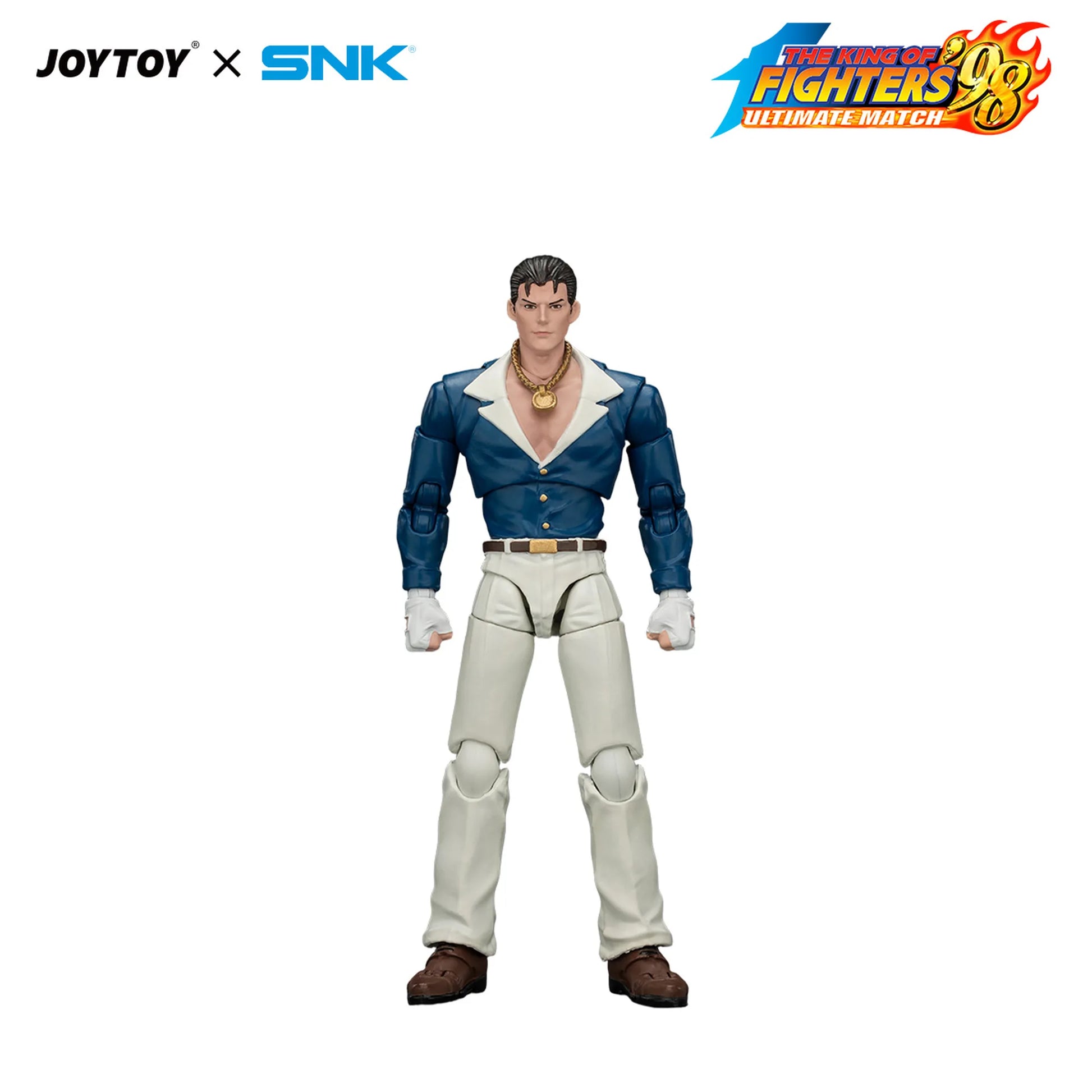 Action figure with 'JOYTOY' and 'SNK' logos on a white background