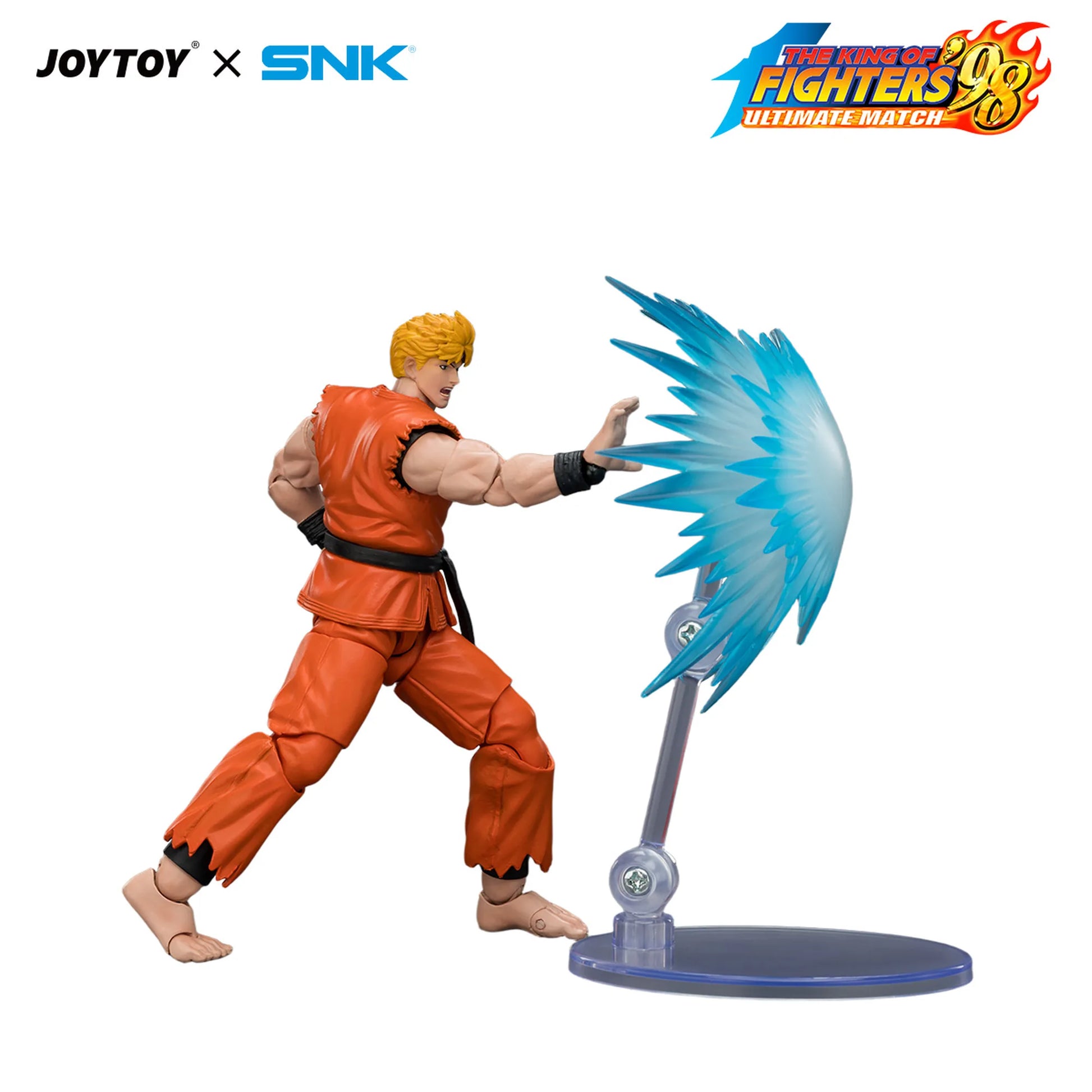 Action figure from 'The King of Fighters' series by JOYTOY x SNK on a white background