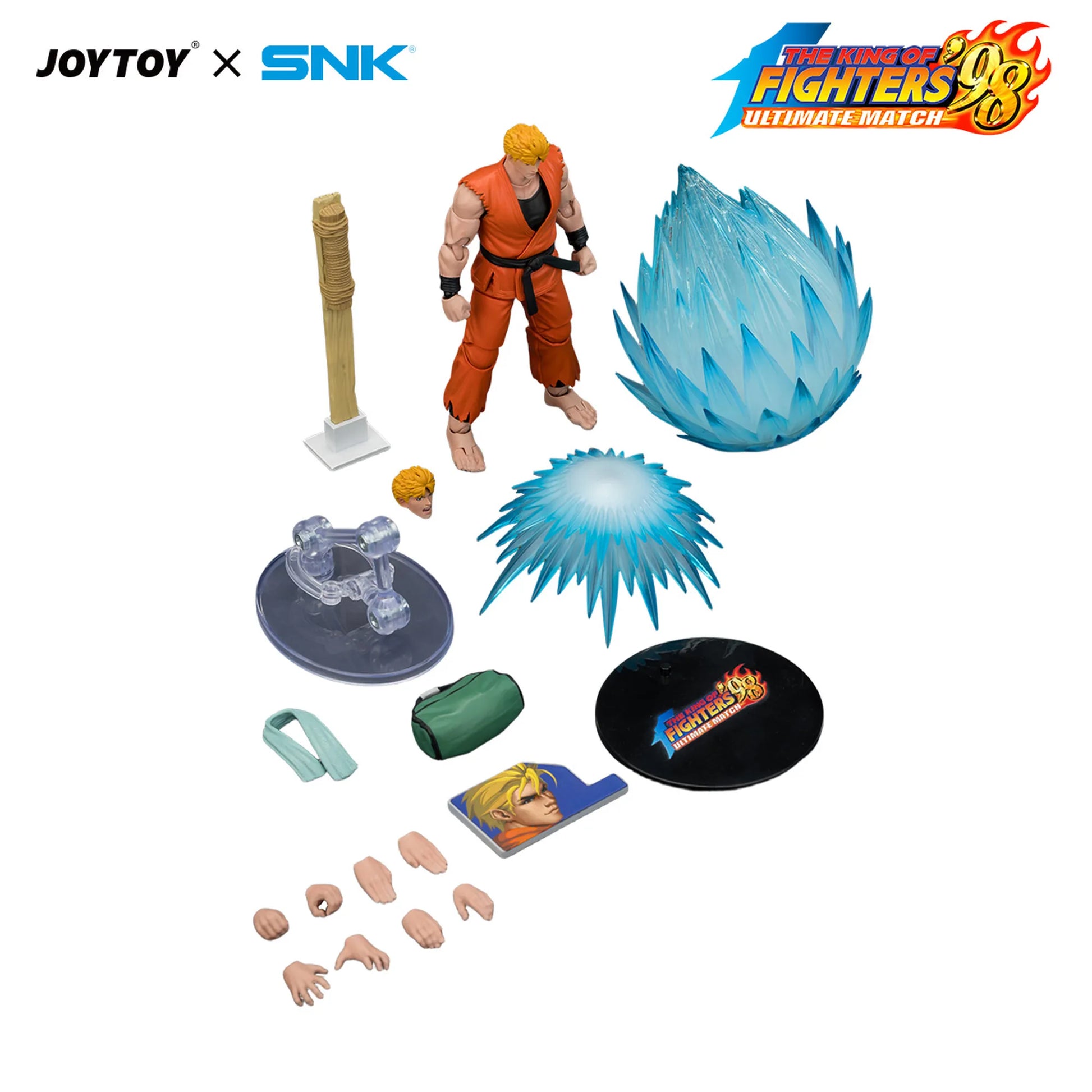 Action figure set with accessories from JOYTOY x SNK on a white background