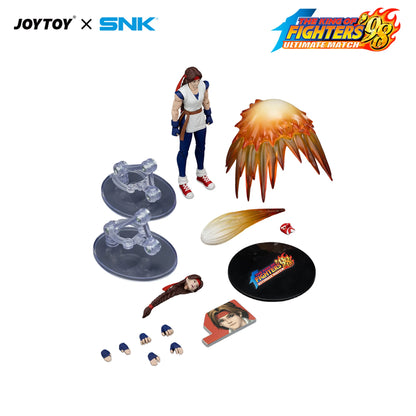 Toy figure set with accessories on a white background, featuring JOYTOY and SNK logos.