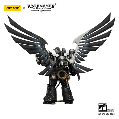 Toy figure with wings and mechanical design, featuring Joytoy and Warhammer branding.