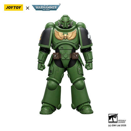 Green action figure with black accents on a white background, featuring Joytoy and Warhammer branding.