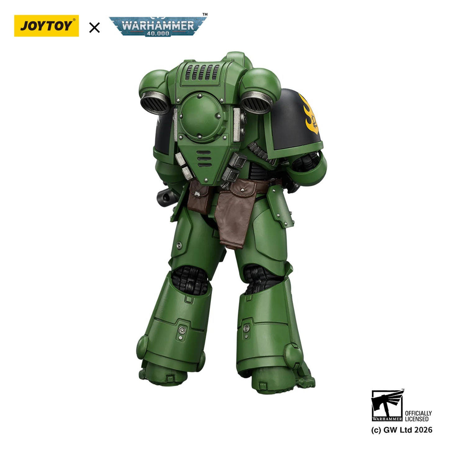 Green robot figure with Joytoy and Warhammer branding on a white background