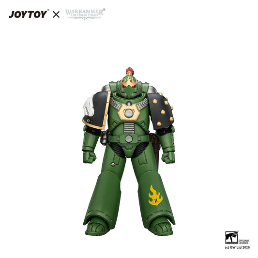 A green armored action figure or collectible model shown against a plain white background, with JOYTOY and Warhammer branding at the top and a copyright mark at the bottom right.