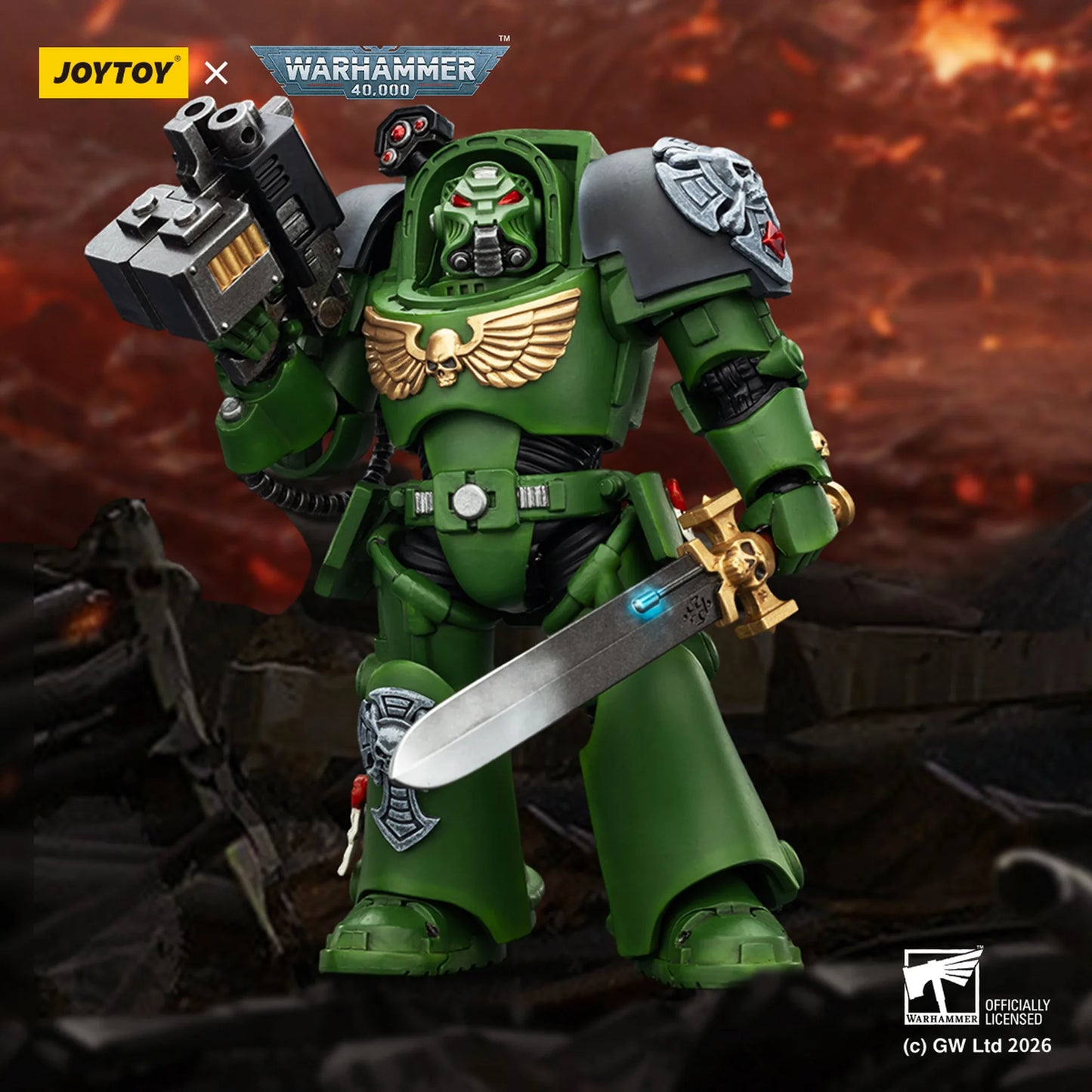 Salamanders Terminator 1 with Power Sword and Storm Bolter