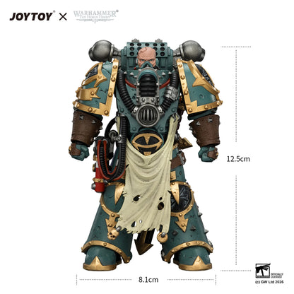 Sons of Horus Maloghurst the Twisted, the Warmaster's Equerry with Legion Standard and Banestrike Bolter