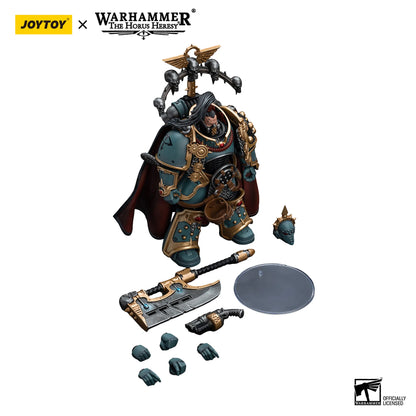Warhammer figurine with accessories on a white background, featuring Joytoy and Warhammer branding.