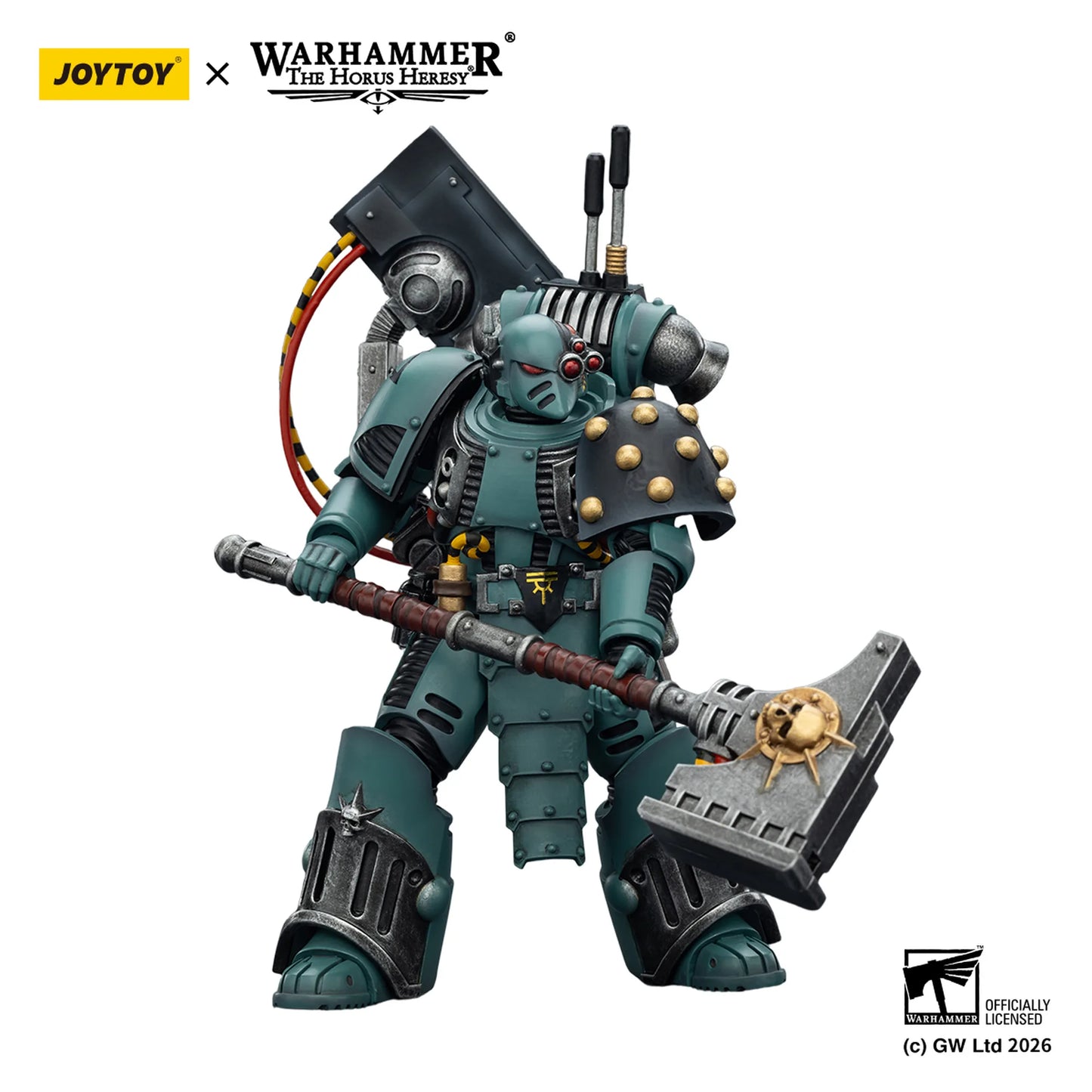 Toy figure of a character from 'The Horus Heresy' by Joytoy on a white background