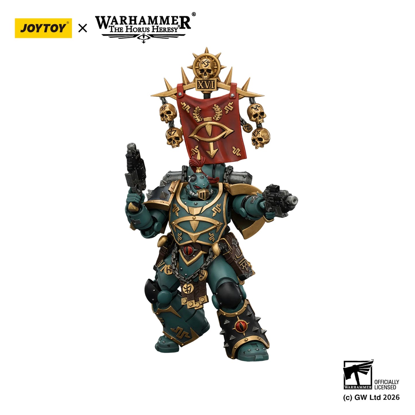 Warhammer figurine with Joytoy and Games Workshop branding on a white background