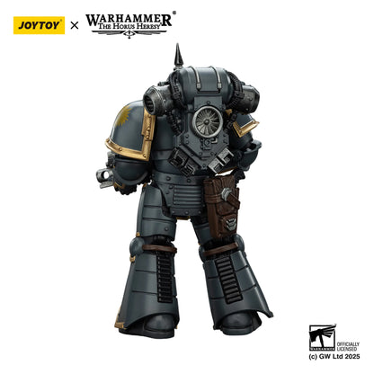 Mechanical figure with Joytoy and Warhammer branding on a white background
