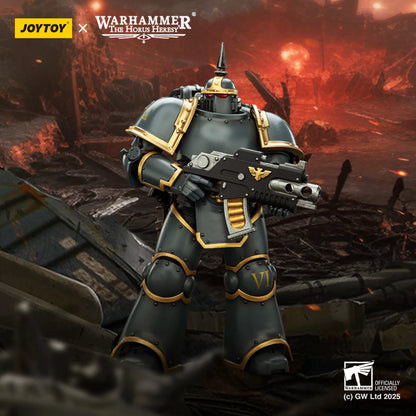 Warhammer figurine with Joytoy branding in a post-apocalyptic setting