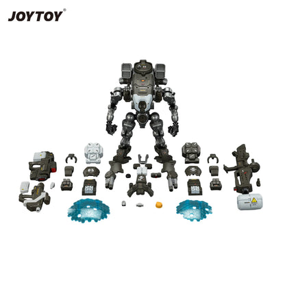 JOYTOY robot toy set with pieces on a white background