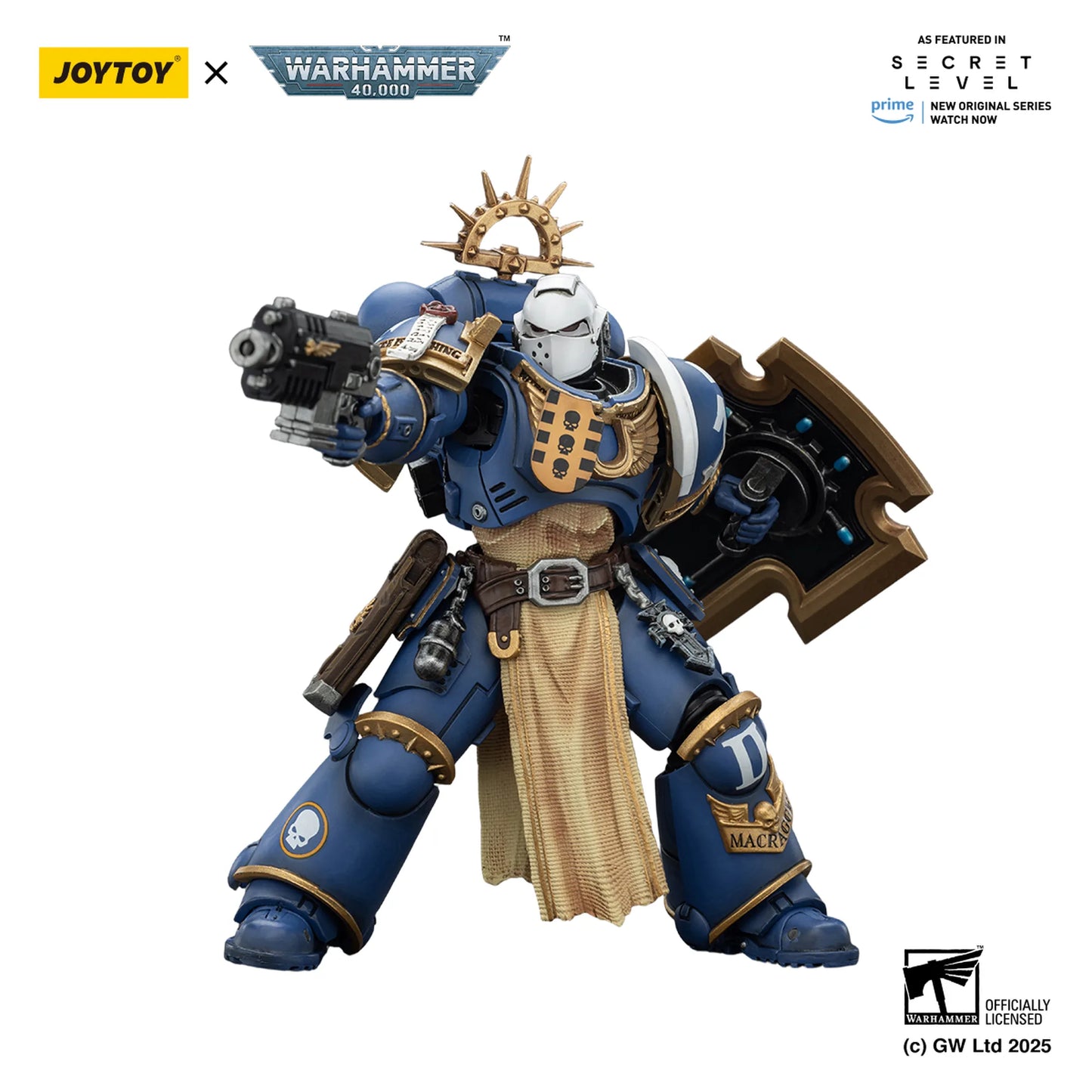 Warhammer 40,000 figurine with Joytoy branding on a white background