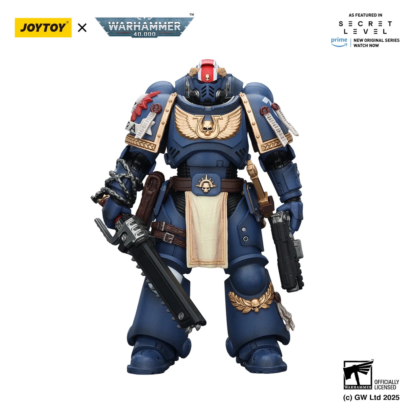 Warhammer 40,000 figurine by JoyToy on a white background
