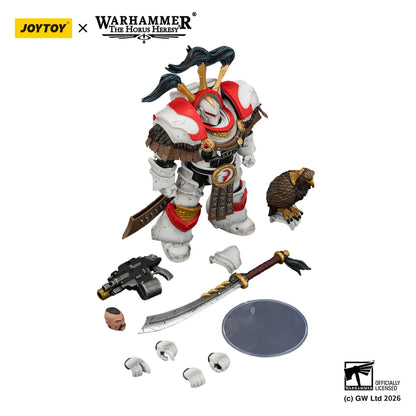 Warhammer figurine with accessories on a white background, featuring Joytoy branding.