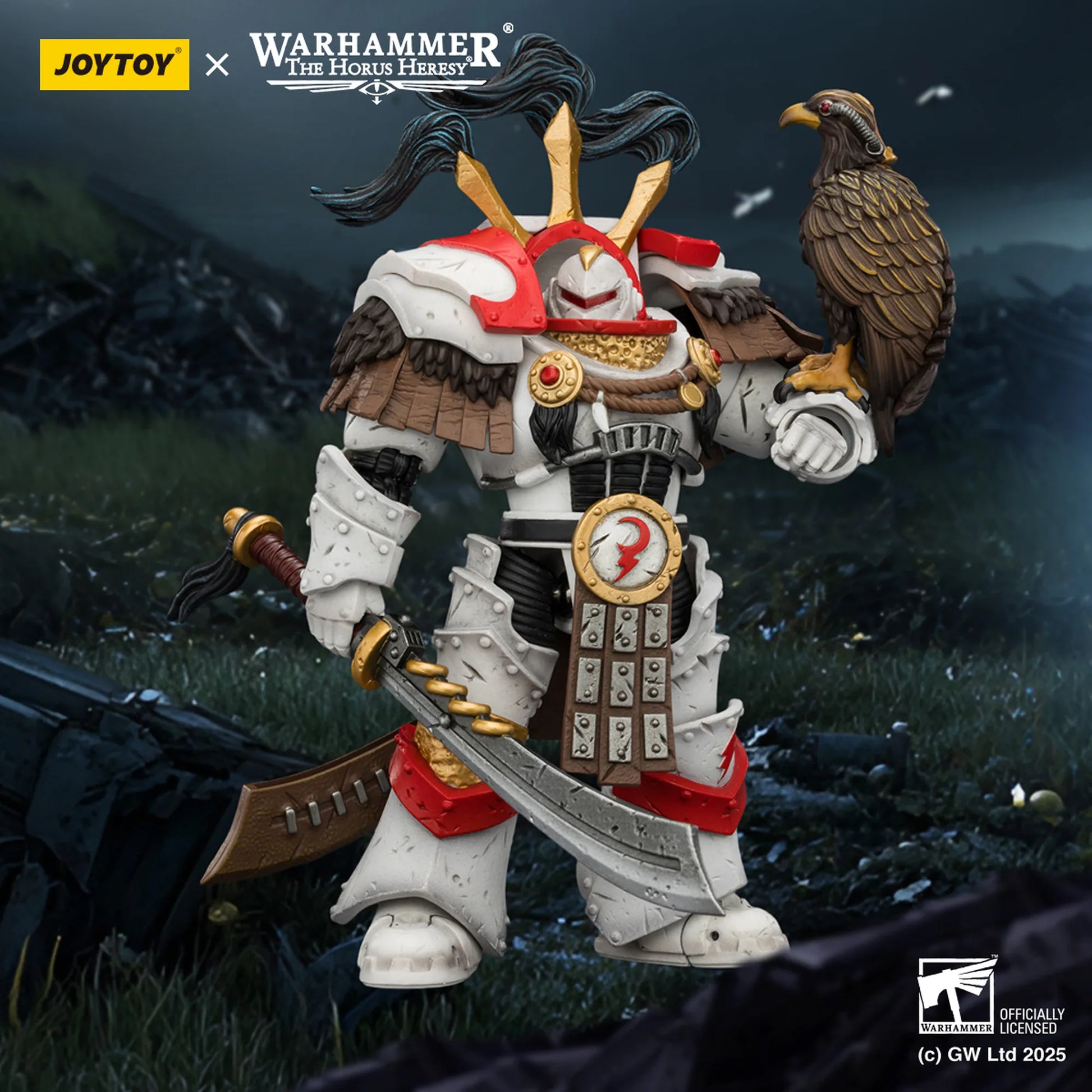 Warhammer figurine with an eagle on a dark background, featuring JoyToy branding.